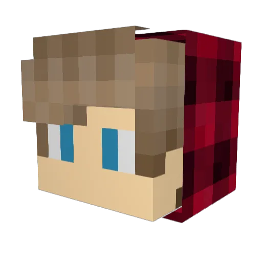ZuKoHD Minecraft avatar head, 3D render