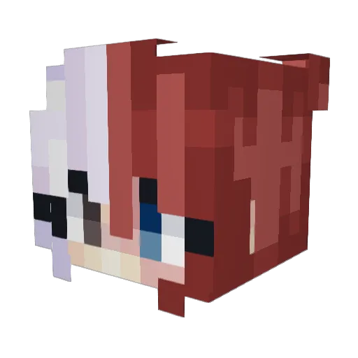 ZuVielGeld Minecraft avatar head, 3D render