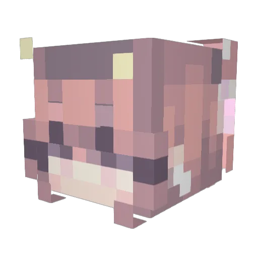 Zu_w Minecraft avatar head, 3D render