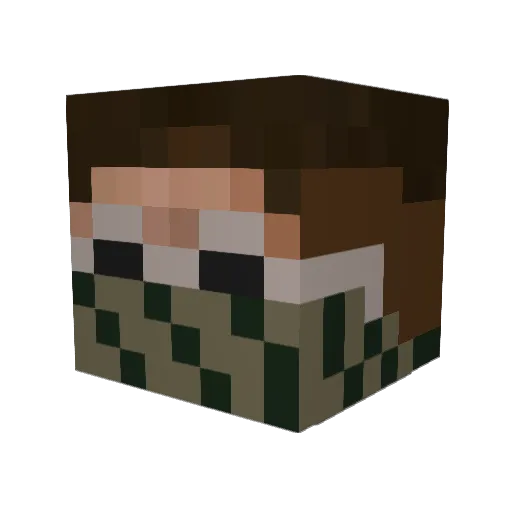 Zub1la Minecraft avatar head, 3D render