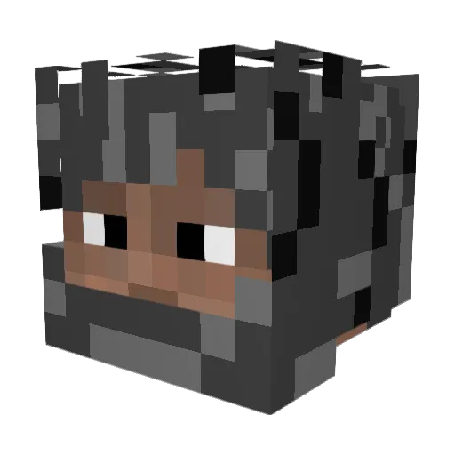 Zube Minecraft avatar head, 3D render