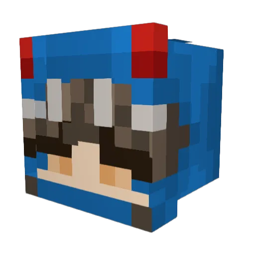 Zubilo Minecraft avatar head, 3D render