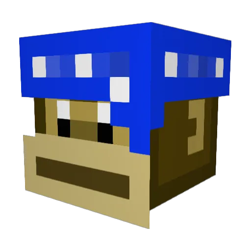 Zubwano Minecraft avatar head, 3D render