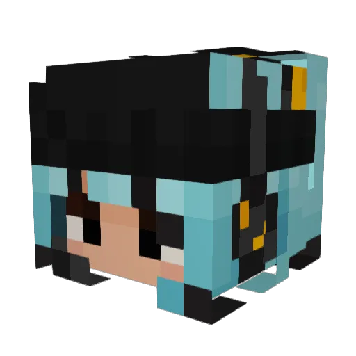 ZuccPHI Minecraft avatar head, 3D render