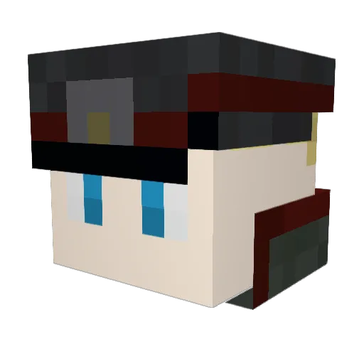 Zucchiniberg Minecraft avatar head, 3D render