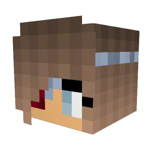 ZuckiMRX Minecraft avatar head, 3D render