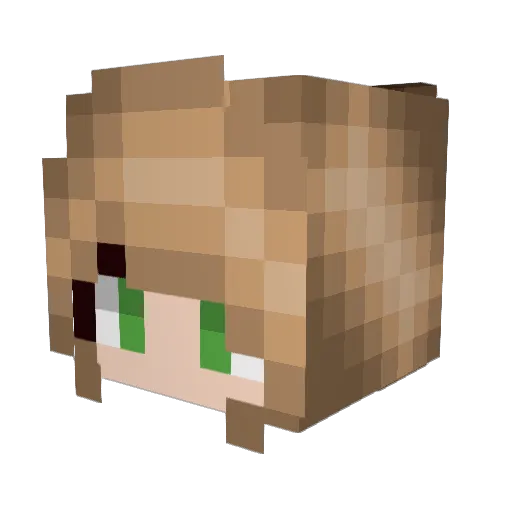 Zucklin Minecraft avatar head, 3D render