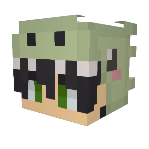 Zudove Minecraft avatar head, 3D render