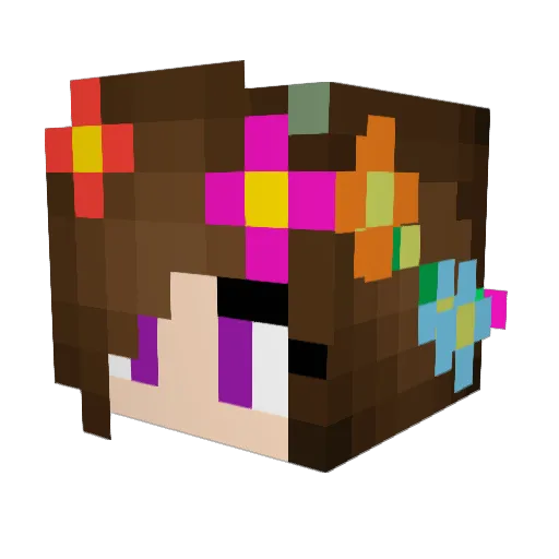 Zuesue Minecraft avatar head, 3D render