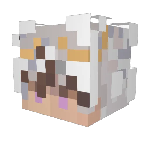 Zuikio Minecraft avatar head, 3D render