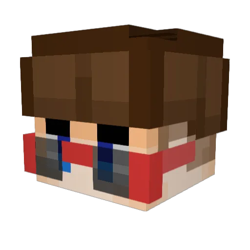 Zuipkeet Minecraft avatar head, 3D render
