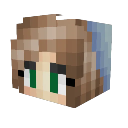 Zukafu Minecraft avatar head, 3D render