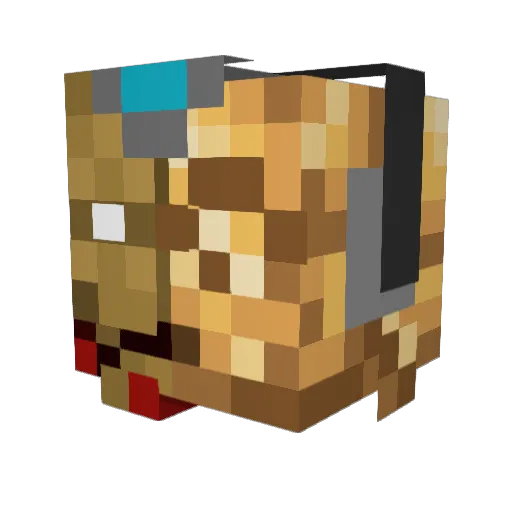 Zukedog2000 Minecraft avatar head, 3D render