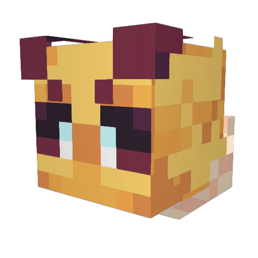 ZukiBee Minecraft avatar head, 3D render