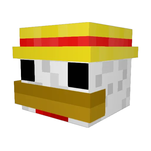 ZukiWow Minecraft avatar head, 3D render