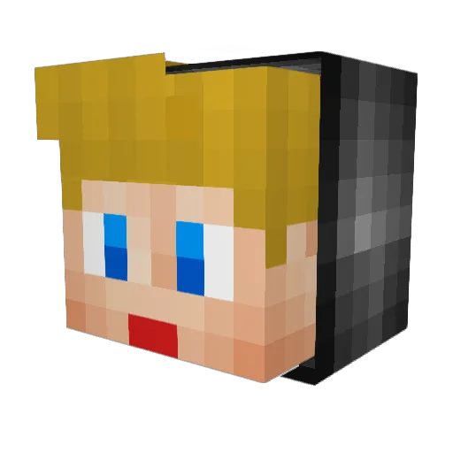 Zukiii Minecraft avatar head, 3D render