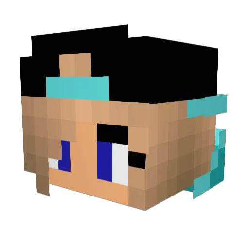 Zukora Minecraft avatar head, 3D render