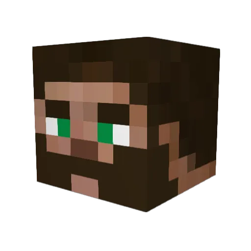 Zukugo Minecraft avatar head, 3D render