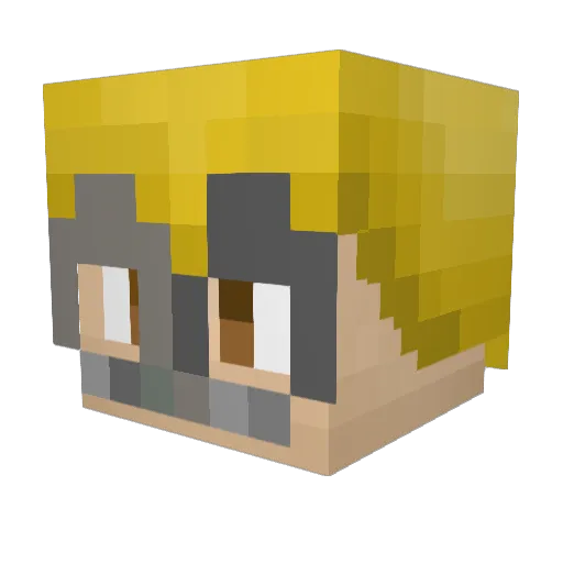 Zukun Minecraft avatar head, 3D render