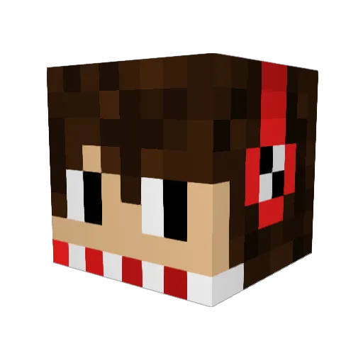 Zukus Minecraft avatar head, 3D render