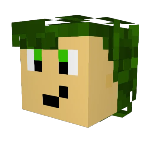 ZuladVtuber Minecraft avatar head, 3D render