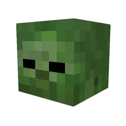 Zumble Minecraft avatar head, 3D render
