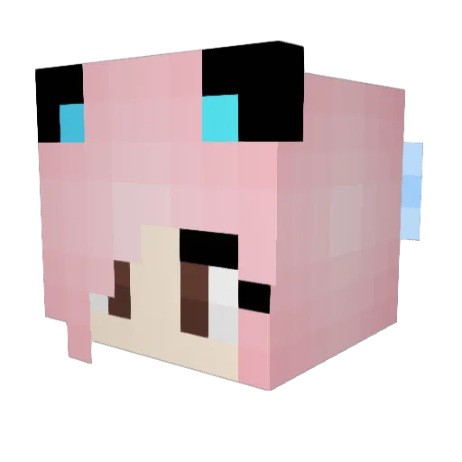Zumiyu Minecraft avatar head, 3D render