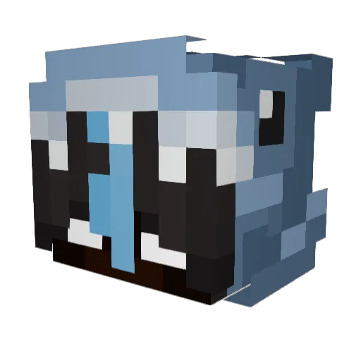 Zunbi_ Minecraft avatar head, 3D render