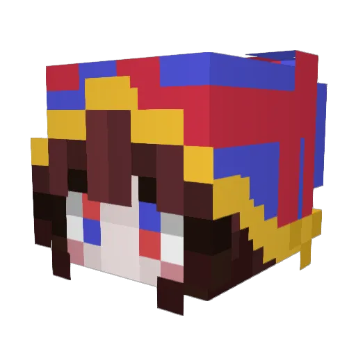 Zundaomon Minecraft avatar head, 3D render
