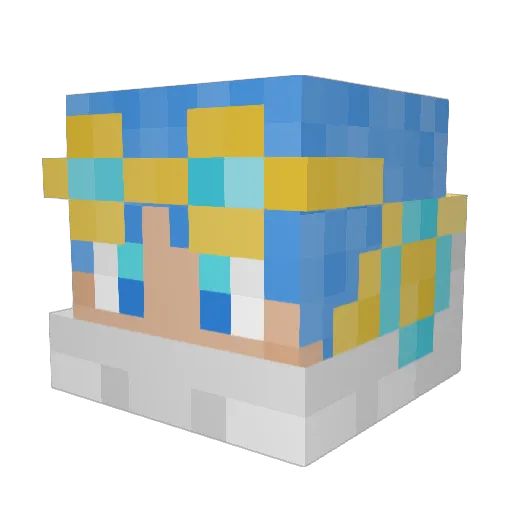 ZunderPlays Minecraft avatar head, 3D render