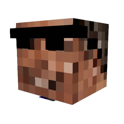 Zunkrr Minecraft avatar head, 3D render