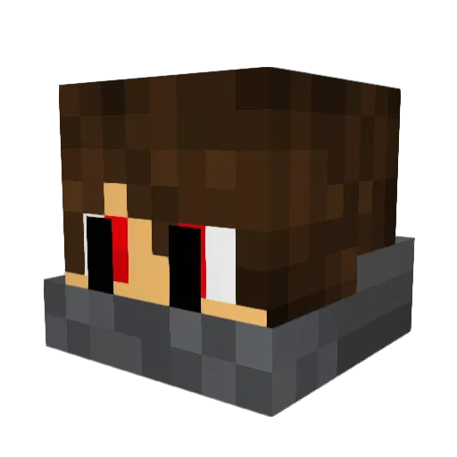 Zunok Minecraft avatar head, 3D render