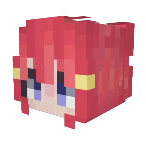 Zunracku Minecraft avatar head, 3D render
