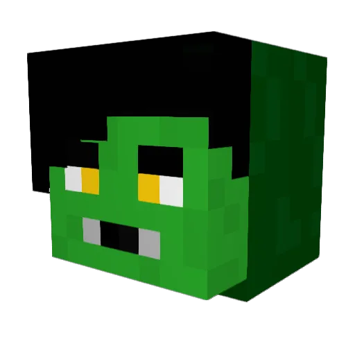 Zununthegreen Minecraft avatar head, 3D render