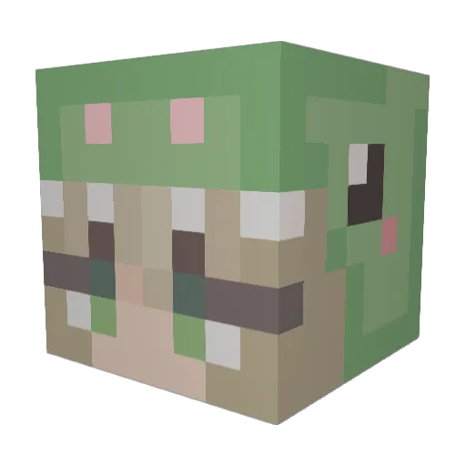 Zuptera Minecraft avatar head, 3D render
