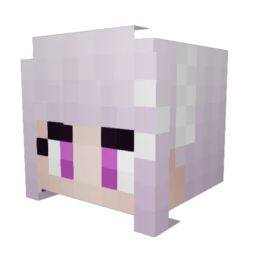 ZuraChan Minecraft avatar head, 3D render
