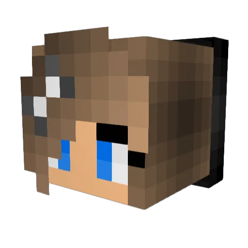 Zurdle Minecraft avatar head, 3D render