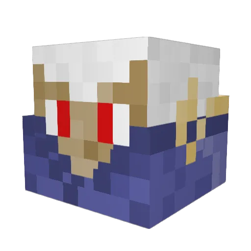 Zurisamu Minecraft avatar head, 3D render