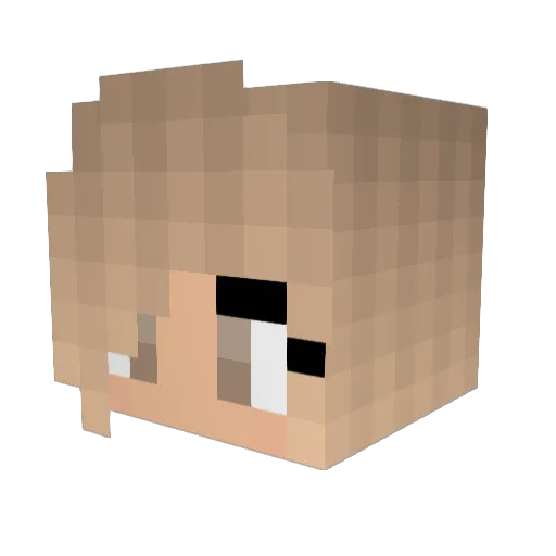 Zurkie Minecraft avatar head, 3D render