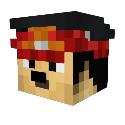 Zurnu Minecraft avatar head, 3D render