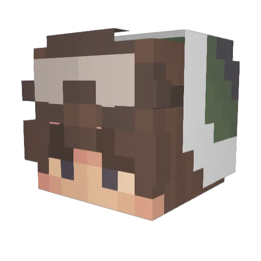 ZuskV1 Minecraft avatar head, 3D render