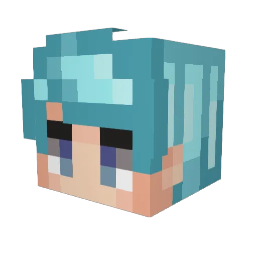 Zuskate Minecraft avatar head, 3D render