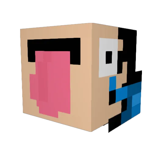 Zusky Minecraft avatar head, 3D render