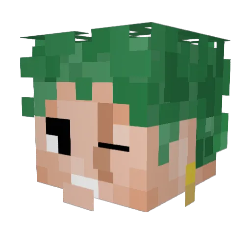 ZussiGG Minecraft avatar head, 3D render