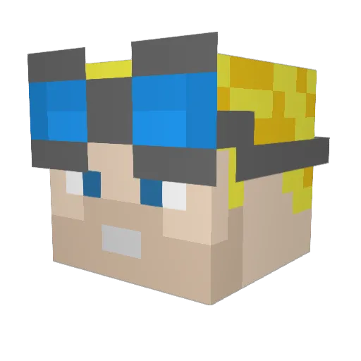 Zussman Minecraft avatar head, 3D render
