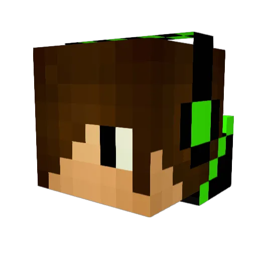 ZuvMax Minecraft avatar head, 3D render