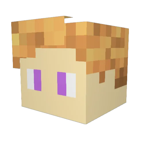 Zuvios Minecraft avatar head, 3D render