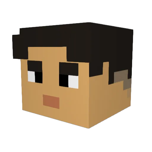 Zuzako Minecraft avatar head, 3D render