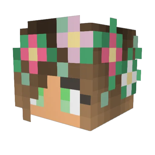 Zuzulaa Minecraft avatar head, 3D render