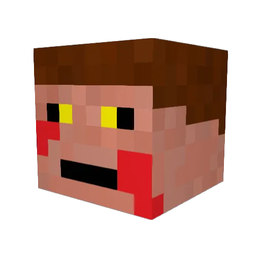 Zvaehnn Minecraft avatar head, 3D render